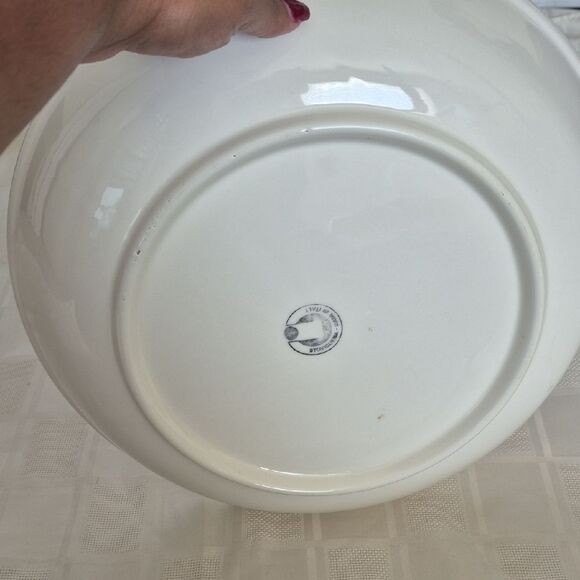 Hand-Painted Blue and Green Ceramic Serving Bowl - Picture 12 of 16